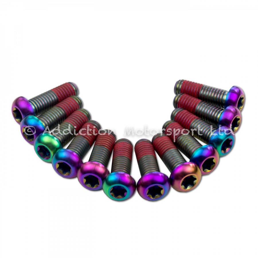  12x Bmw S1000R Rainbow Titanium Front Disc Rotor Bolts Screws with Thread-lock - Addiction Motorsport Ltd