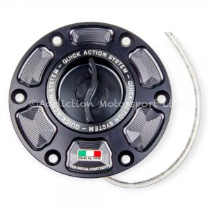  TWM Keyless Quick Release Action Black Fuel Cap for Aprilia RS 125, RS 250, RS4 6 Holes – TAPR.01.N - Addiction Motorsport Ltd