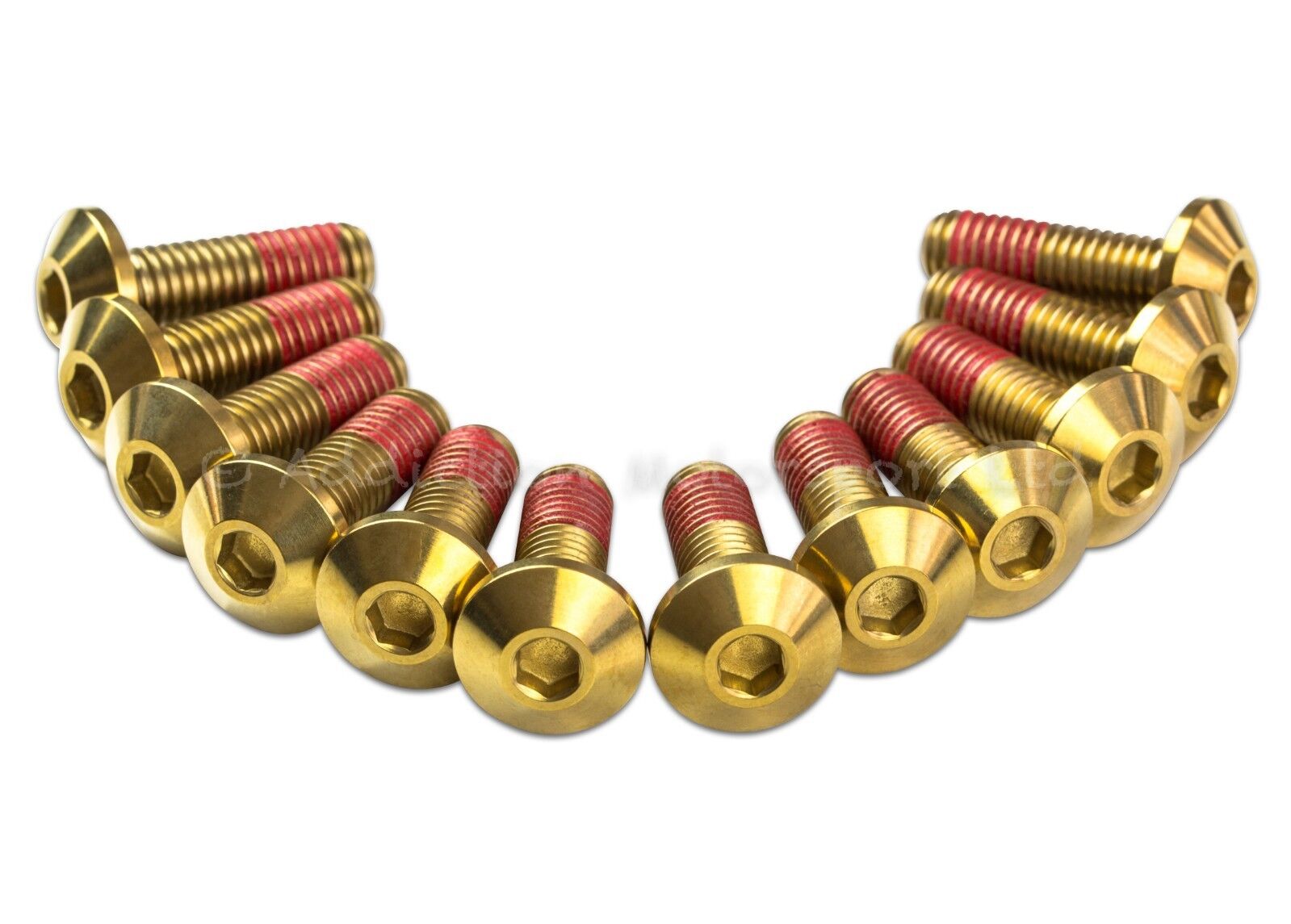  12x Yamaha XVS1300 V-Star 2008-2013 Gold Titanium Front Disc Rotor Bolts Screws Thread-lock - Addiction Motorsport Ltd